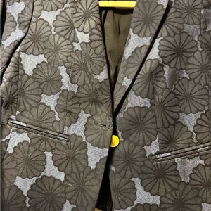 Ann Taylor Black and Blue Floral Blazer